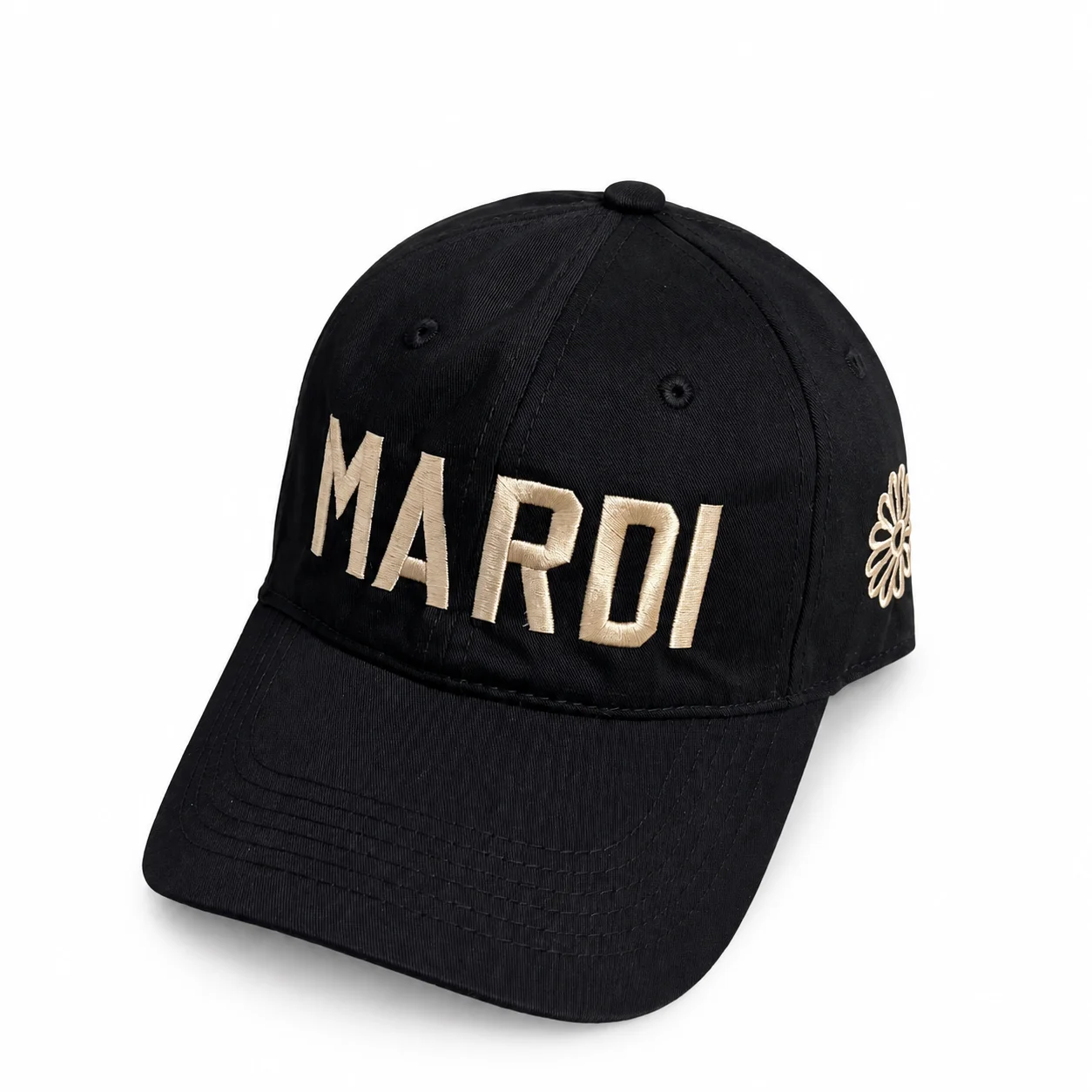 Mardi Mercredi Daisy Embroidery Washed Cotton Dad Hat Women's Sun Protection Versatile Baseball Cap New