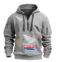 Honda logo motorcycle hoodie for men and women with zipper top and pockets is a fashionable outerwear for autumn and winter