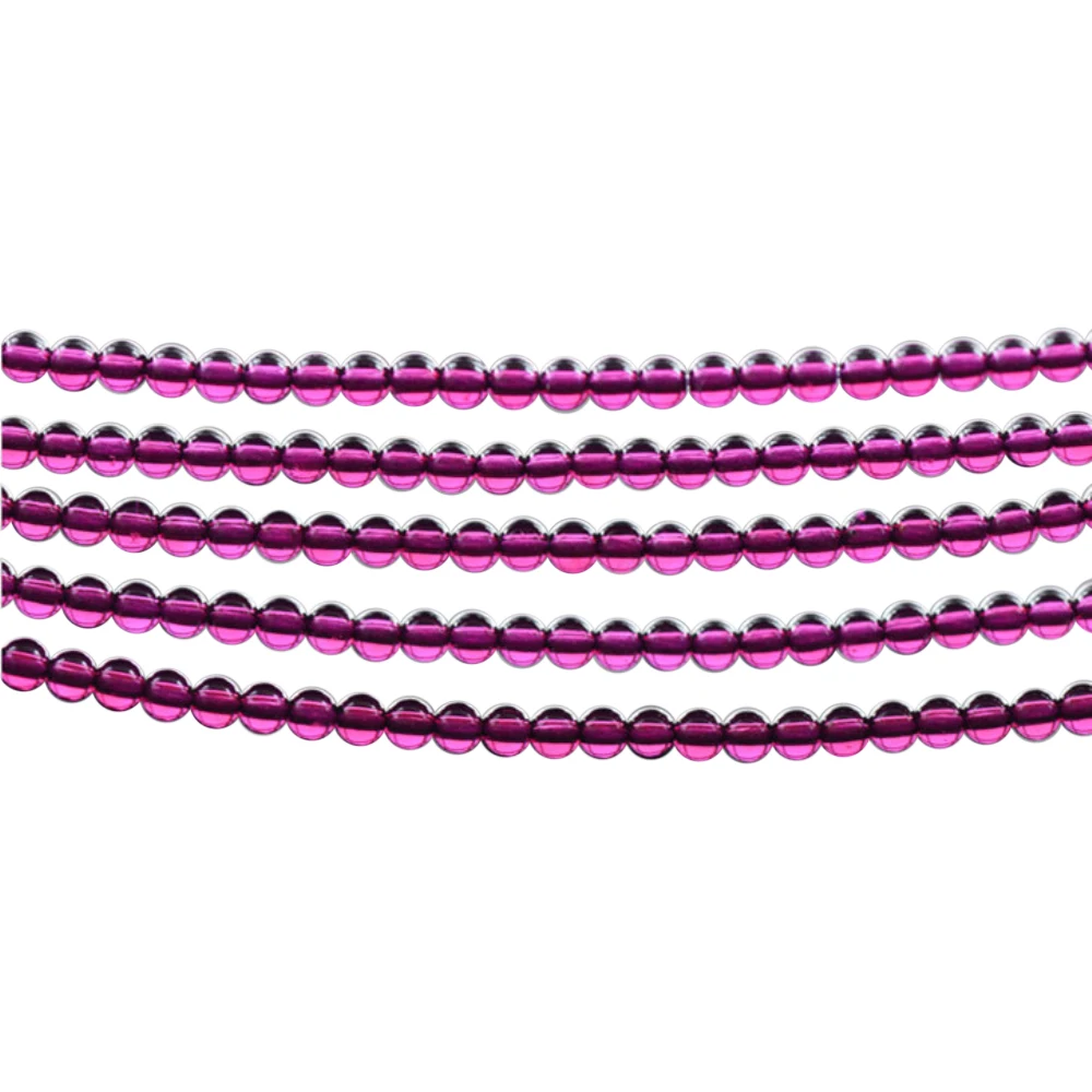 

Grade 5A Natural Rhodolite Garnet Beads 3.5mm-4.8.mm Rose Red Color NOT Dyed Smooth Polished Round 15 Inch Strand