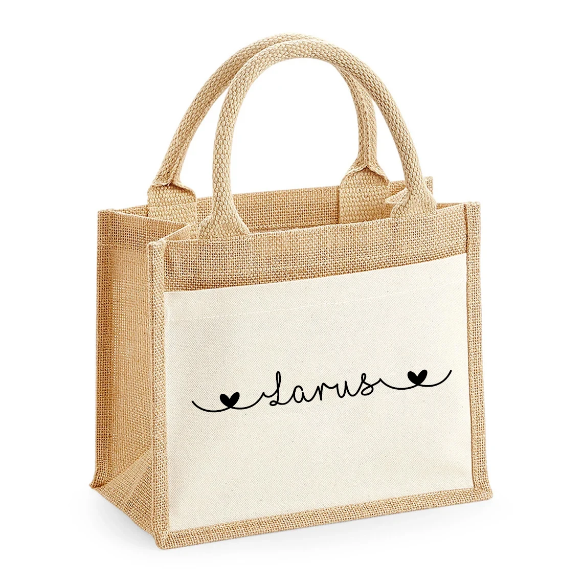 

Personalized Burlap Tote Bag for Bridesmaid, Custom Name, Bachelorette Party, Beach Jute Bag, Wedding Favors Gifts for Her