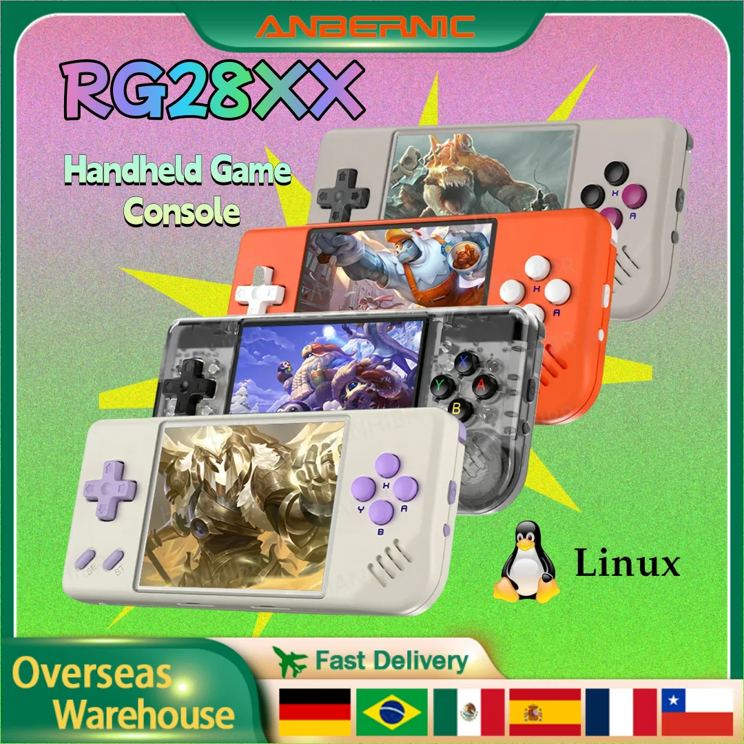 

ANBERNIC RG28XX Handheld Game Console Retro Video Gaming Player 2.83-Inch 640*480 IPS Screen Linux System 64G 5000+Games Gifts