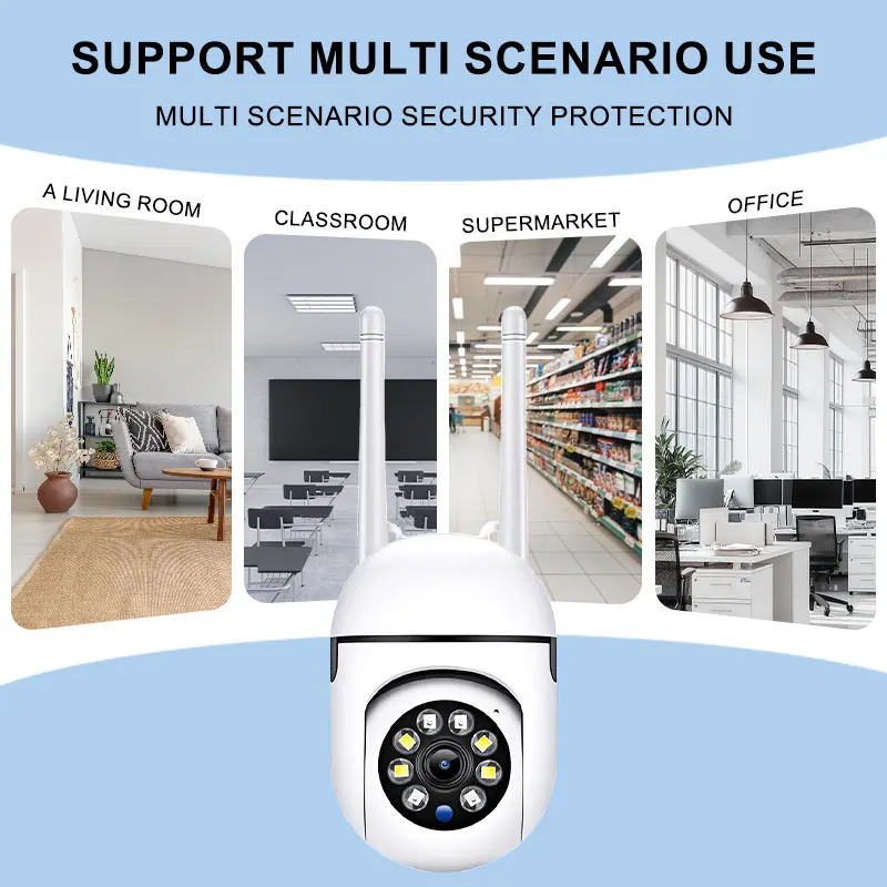 3MP 야외 무선 WiFi 카메라 줌 10X 무선 감시 실내 보안 카메라 나이트 비전 CCTV 카메라 모션 감지