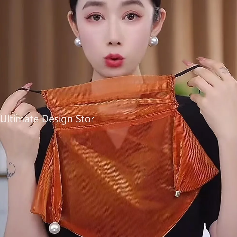 

Beaded Sun Protection Scarf Face Cover UV Shield Neck Gaiter All in One Multifunctional Summer Scarf for Women Fashion