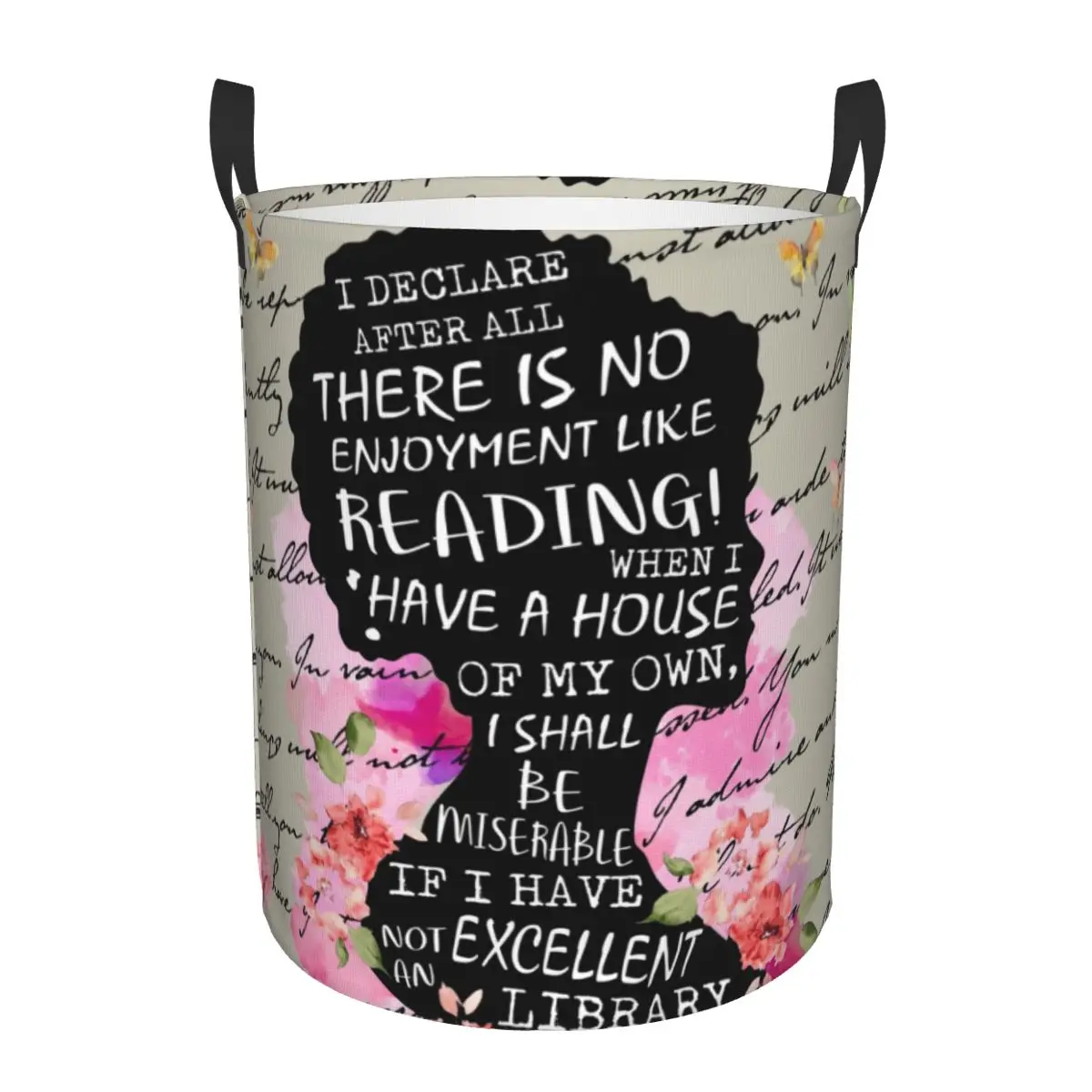 Excellent Library Pride And Prejudice Laundry Basket Collapsible Large Clothing Storage Bin Jane Austen Baby Hamper