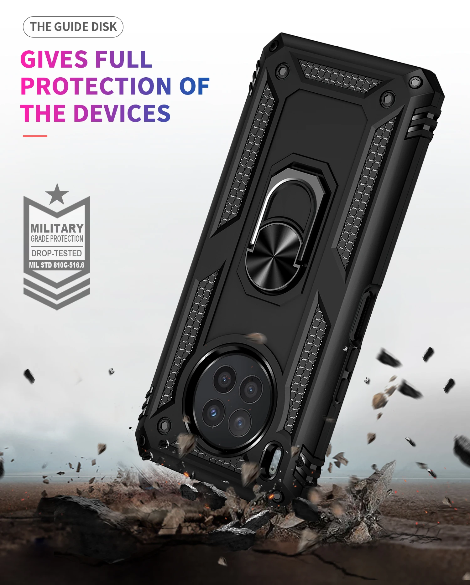 Custodia protettiva 2 in 1 per Huawei smart Z 2019 nova 8i 9se per honor 8s 10 50lite X7 X8 X9 custodia per telefono con supporto ad anello