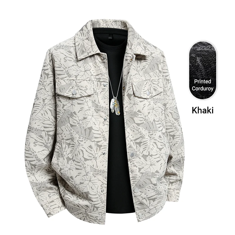 

Fashion Jacket for men Casual Patterned Men's Jacket Slim Fit Comfortable Casual Business Outerwear Notched Lapel Men's Jacket