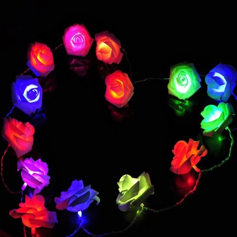 Memeokon Rose Batterij Verlichting Vakantie Lichten Steeg 2M 20 Led Kerstverlichting Decoratie 2 Stuks