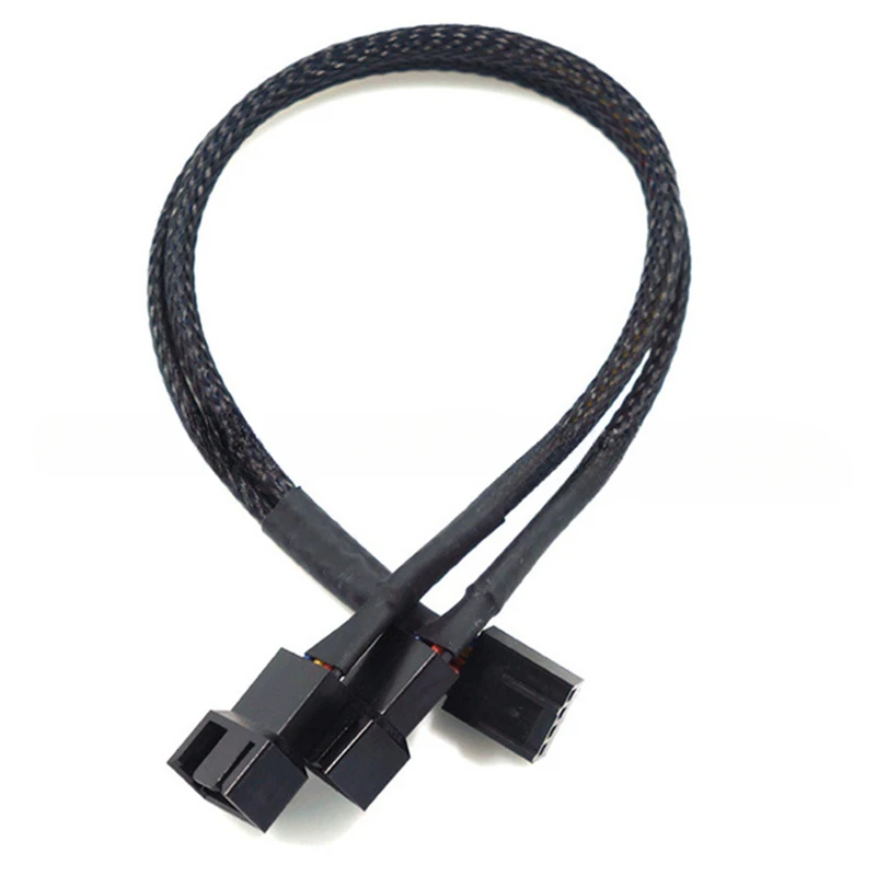 New 4 Pin Pwm Fan Cable 1 To 4/3/2/1 Ways Splitter Black Sleeved 27cm Extension Cable Connector Pwm Extension Cables image 3