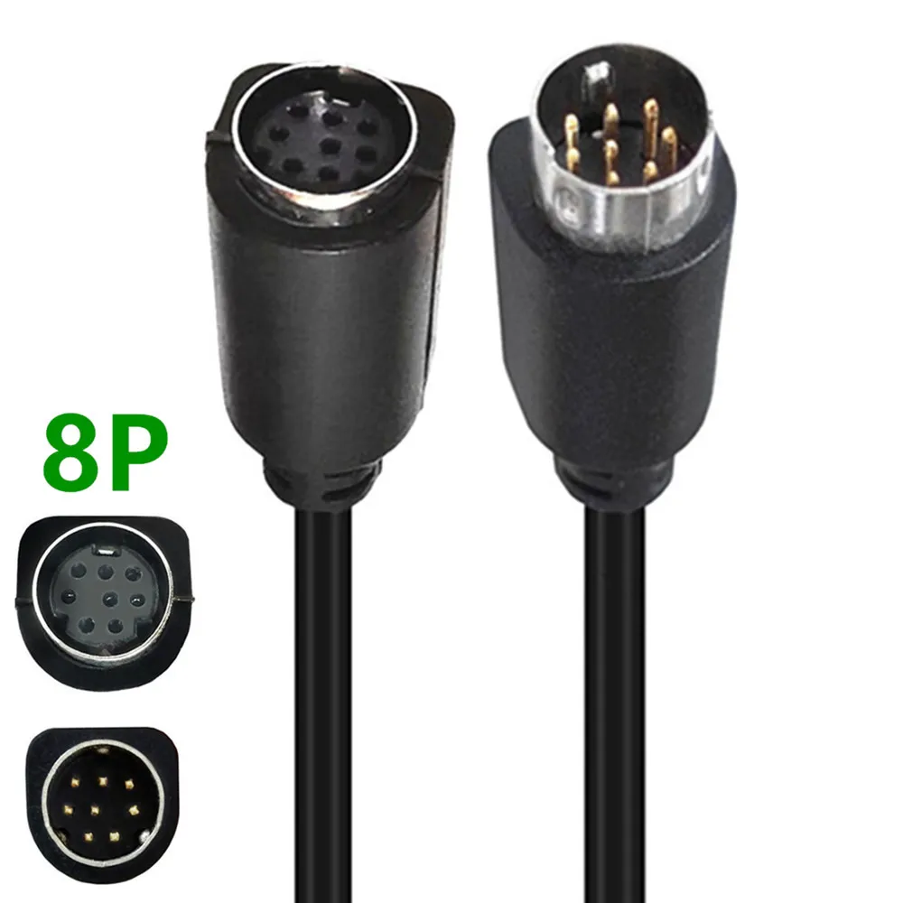 Mini DIN 8-Pin Cable Male To Female Elbow Mini Din 8 Core Audio/video Cable, S-video Set-top Box Cable
