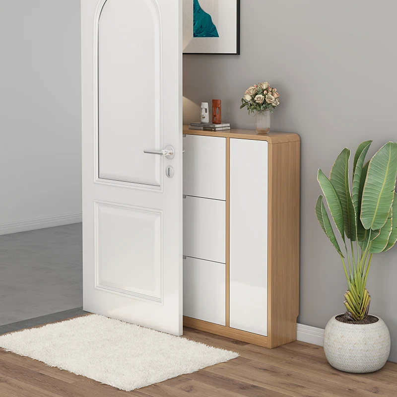 Tower Slim Shoe Cabinet Bathroom Space Saving Cupboard Bathroom Shoe Cabinet Wooden Shelves Archivadores Shoemakers Furniture