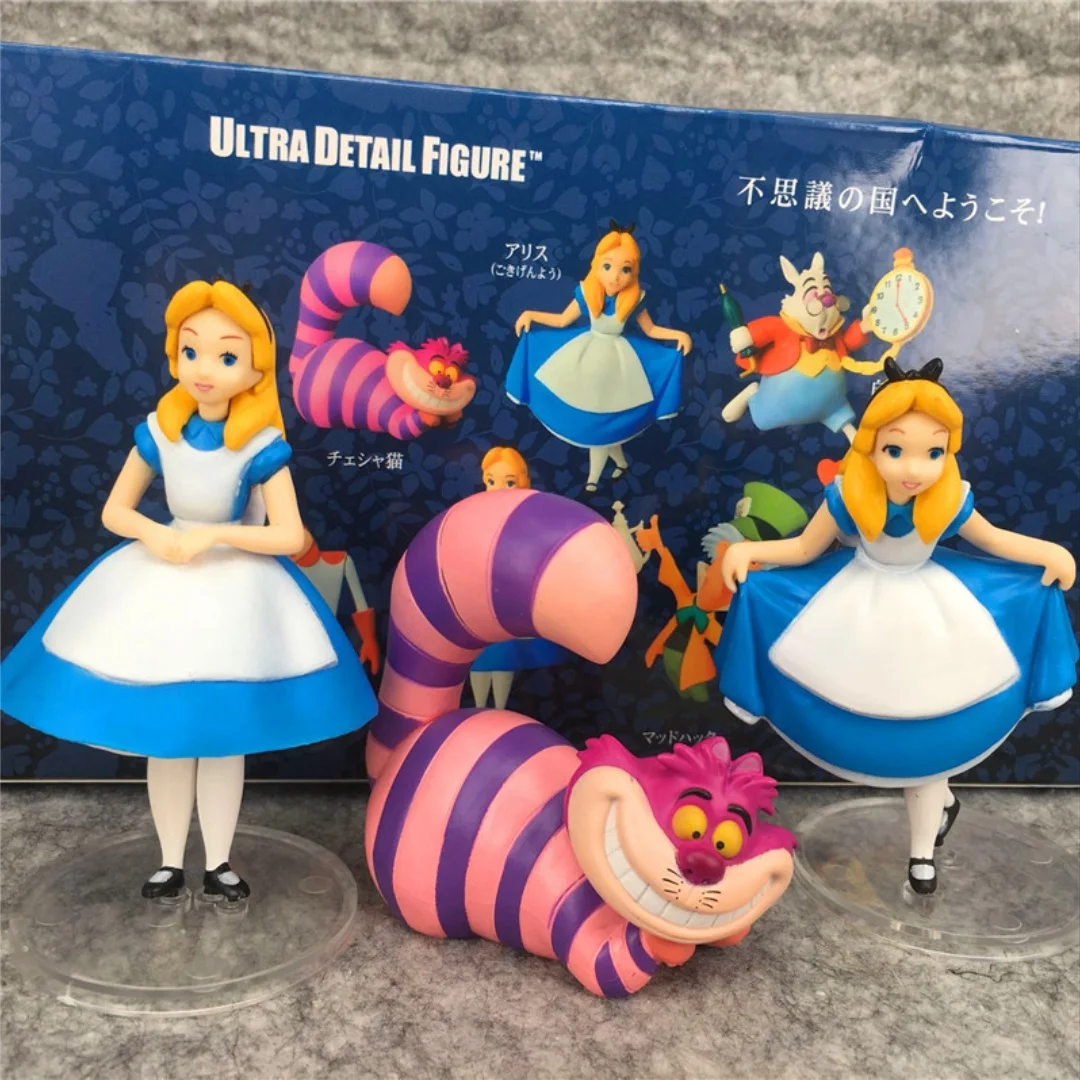 Disney Alice in Wonderland Movie Anime Figurine Model Doll Cheshire Cat Car Mounted Desktop Decorations Toys Cake Decorations