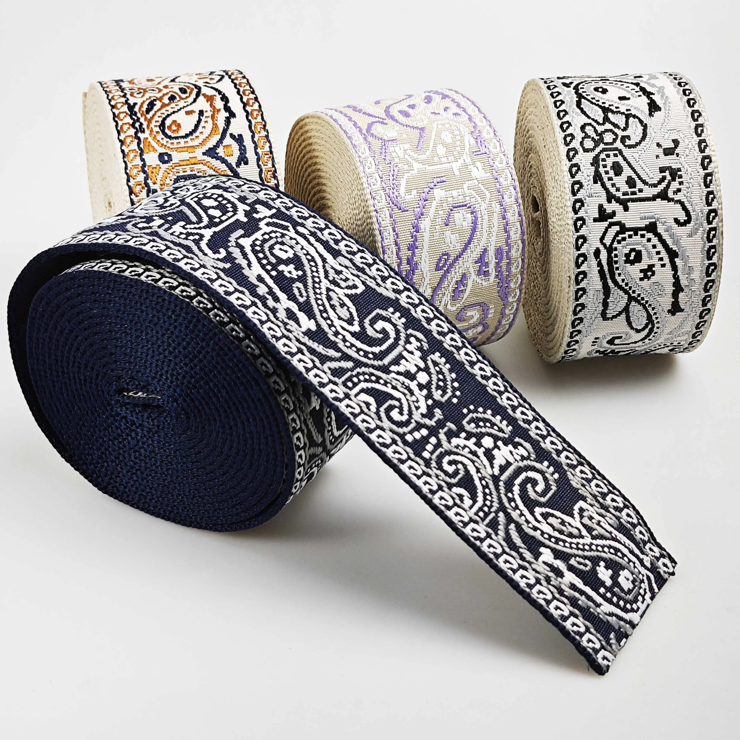 3 Yard 2.0inch/5cm Paisley Jacquarded Webbing Strap For Purse Bag DIY Crafting Sewing Projects