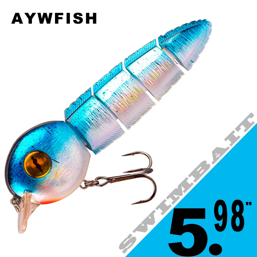 AYWFISH Floating 4 Joints Swimbait Tadpole Swim Bait 15.2CM 40G / 42.5G Artificial Hard Bait Single Hook Sinking Fishing Lures