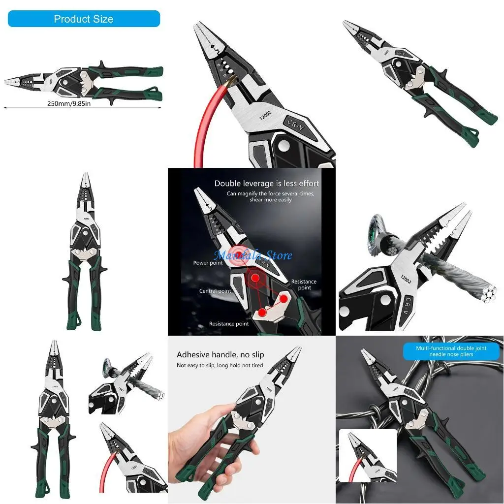

U2JC Efficient Wire Stripper And Screw Gripping Pliers For Household Projects And Repair Tasks Hand Tool Cable Cutter