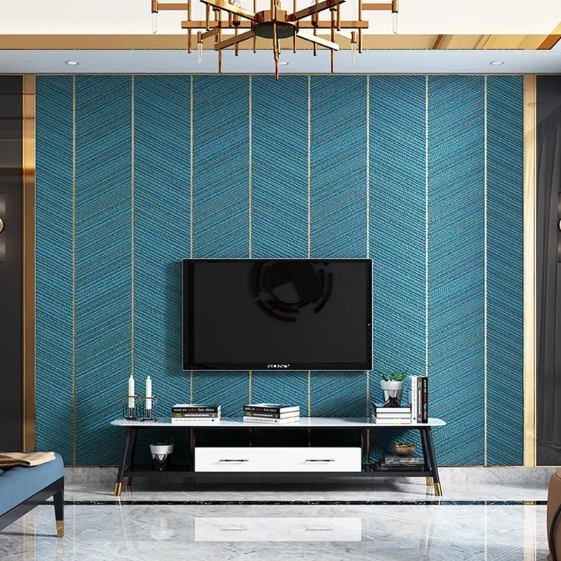 

9.5M New Deerskin Velvet Modern Wallpaper 3D High Quality Non woven Striped Living Room Decoration Wallpapers