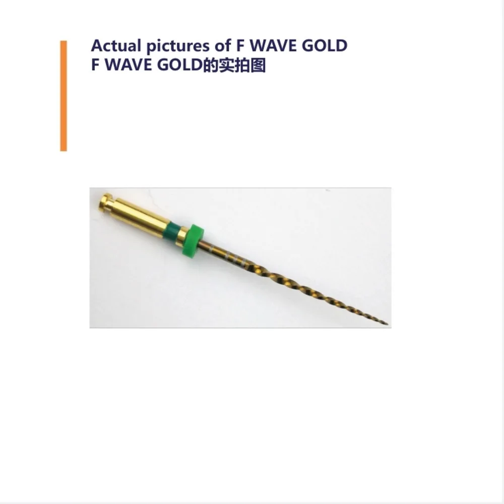 

10 PACKS Dental Reciprocating F WAVE Gold Endodontic Files Engine Use Niti Rotary Root Canal Heat Activated 25mm Dentistry Lab