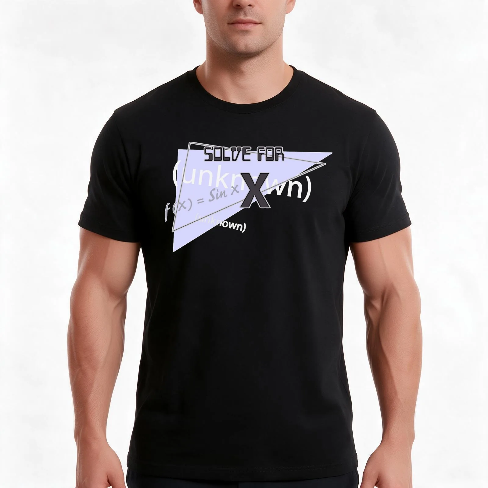 Solve for X Logo for black T-Shirt, Summer Casual Cotton Tee, Oversized Streetwear Tops, Vintage Graphic Print, Unisex Men Women