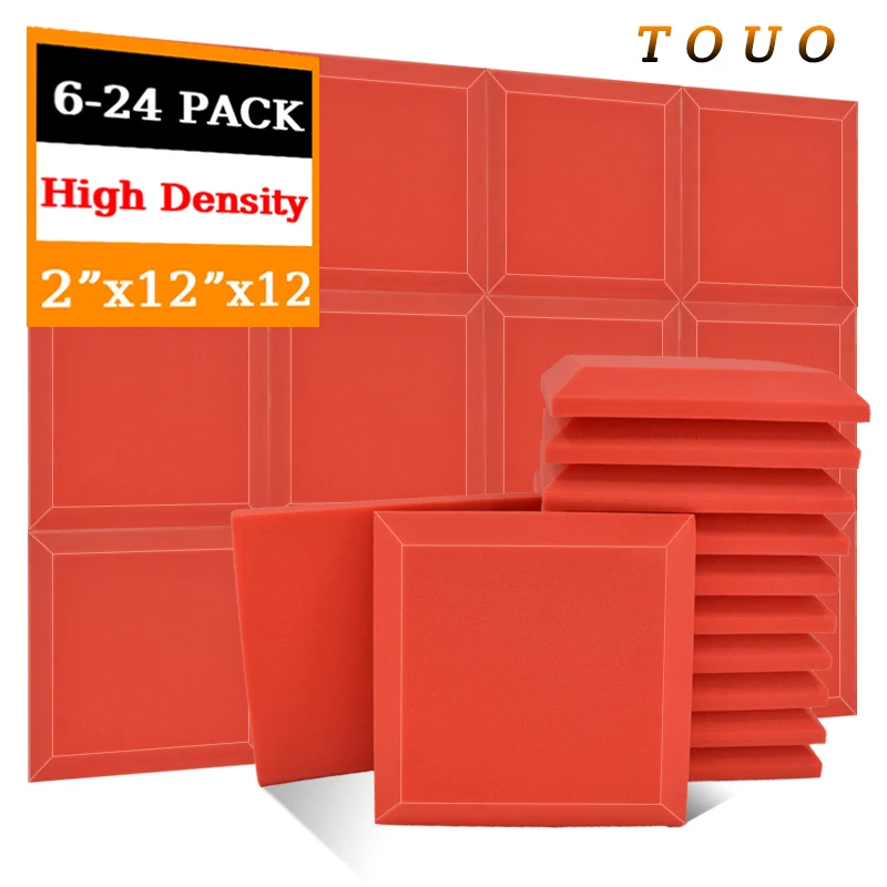 TOUO 6/12/24 Pcs Acoustic Foam Sound Absorbing Panel Sound Foam Studio Acoustic Treatment Wall Soundproofing Room Sponge Board