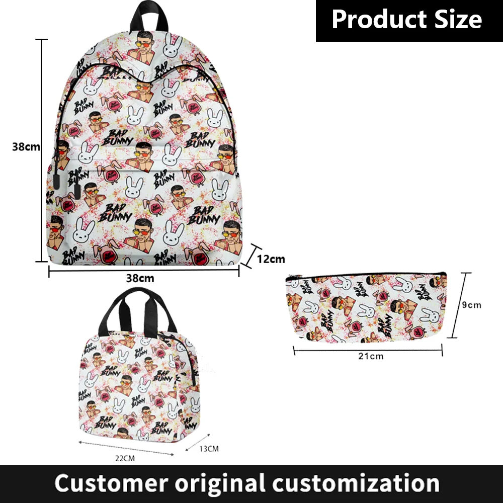 Customize Backpack Oxford Cloth Bookbag Women Men School Large Capacity Lunch Bag Pencil Case Fitness Youth Travel Bag