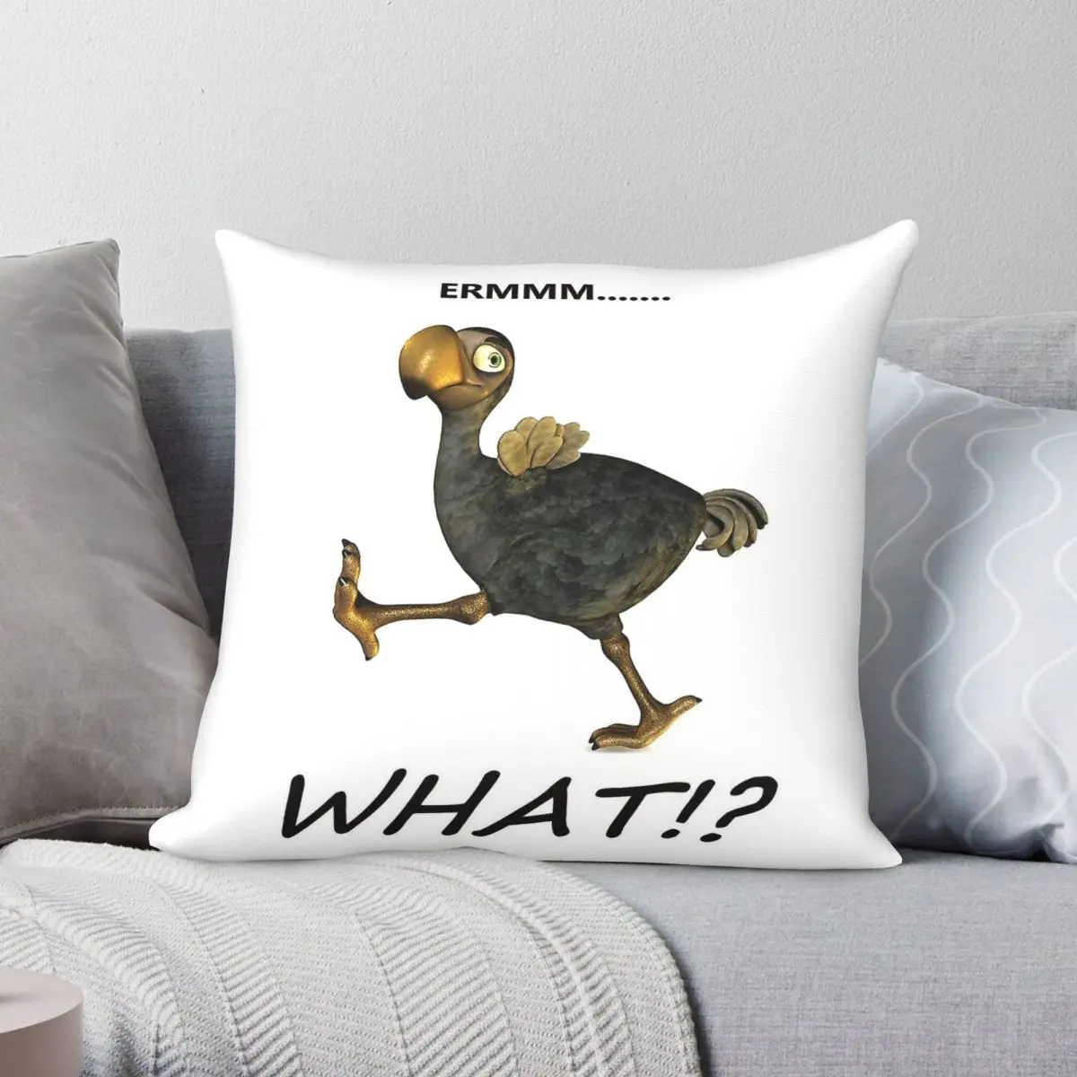Dodo Walking By What Square Pillowcase Polyester Linen Velvet Printed Zip Decor Pillow Case Bed Cushion Cover 45x45