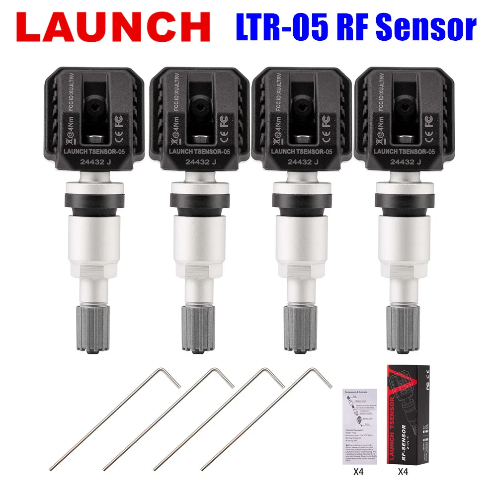 4PCS Launch LTR-05 RF-sensor 315MHz en 433MHz TPMS-sensortool Metaal en rubber