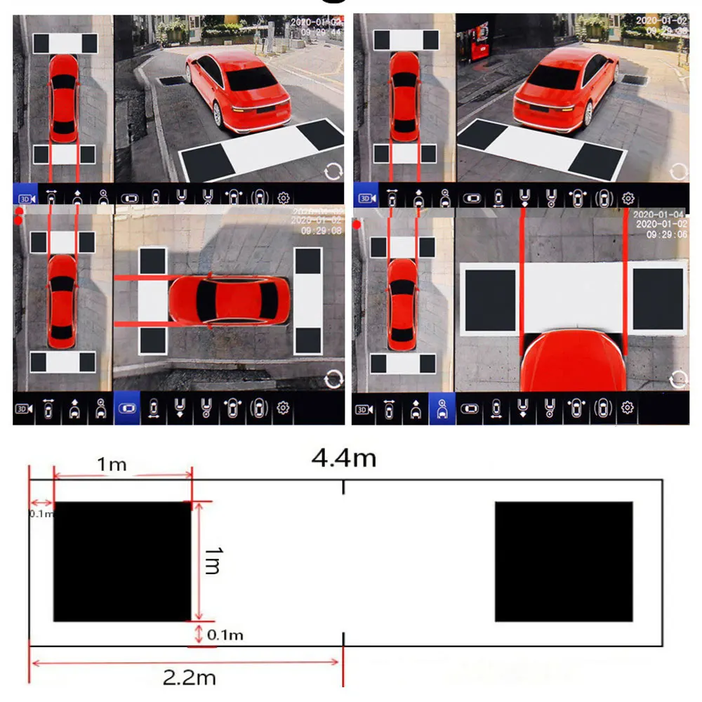 QMKJ 2 Pieces 2D 3D Automatic completion Calibration cloth surround Seamless splicing fabric For 3D 360 Camera System
