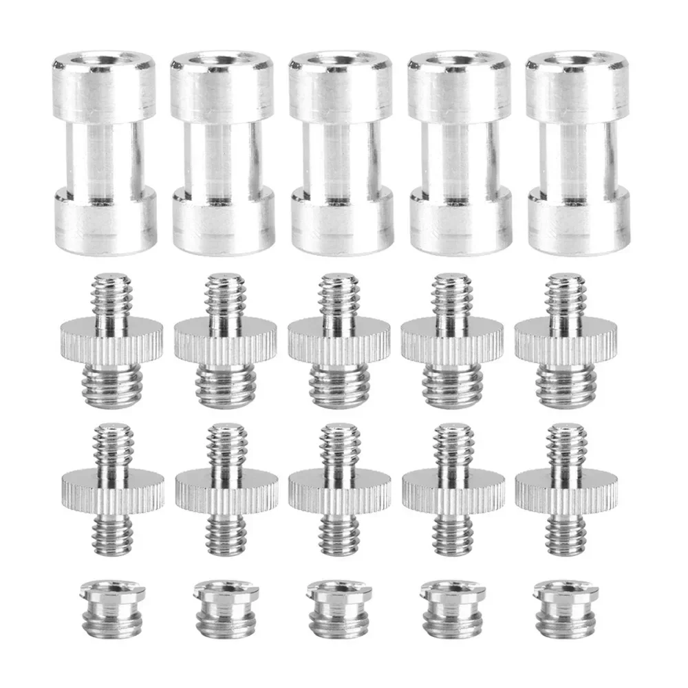 20pcs 1/4 Inch 3/8 Inch Male Female Converter Threaded Adapter Screws Accessory