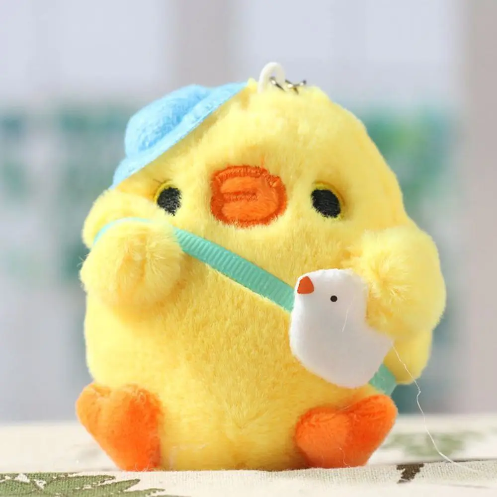 Decoration Schoolbag Pendant Stuffed Animal Car Key Ring Plush Keychain Little Yellow Chicken Pendant Chicken Plush Toy Keyring