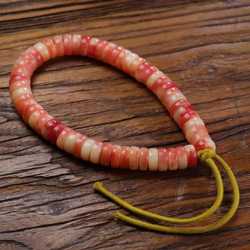 Natural Half-Blood Bone Bracelet, 108 , Semi-Finished Product, Loose Beads