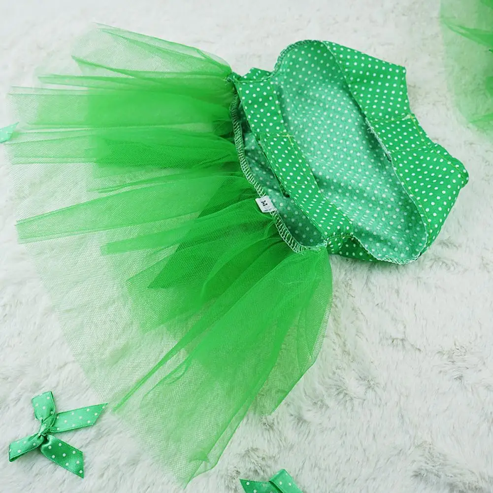 Wedding Dog Dresses Green Tulle Skirts For Small Dogs Sweet Bowknot Skirt Summer Dress Dog Clothes for Chihuahua Apparel