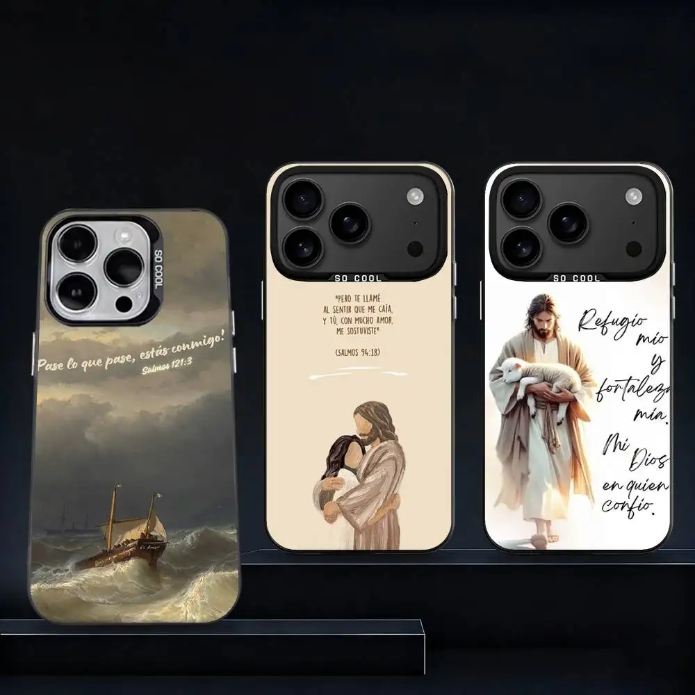 

Spanish B-Bible Jesus Verse For iPhone 17,16,15,14,13,12,11,Pro,Max,Plus,E,Air,Mini Anti Fall Black Matte Hard Bumper Phone Case