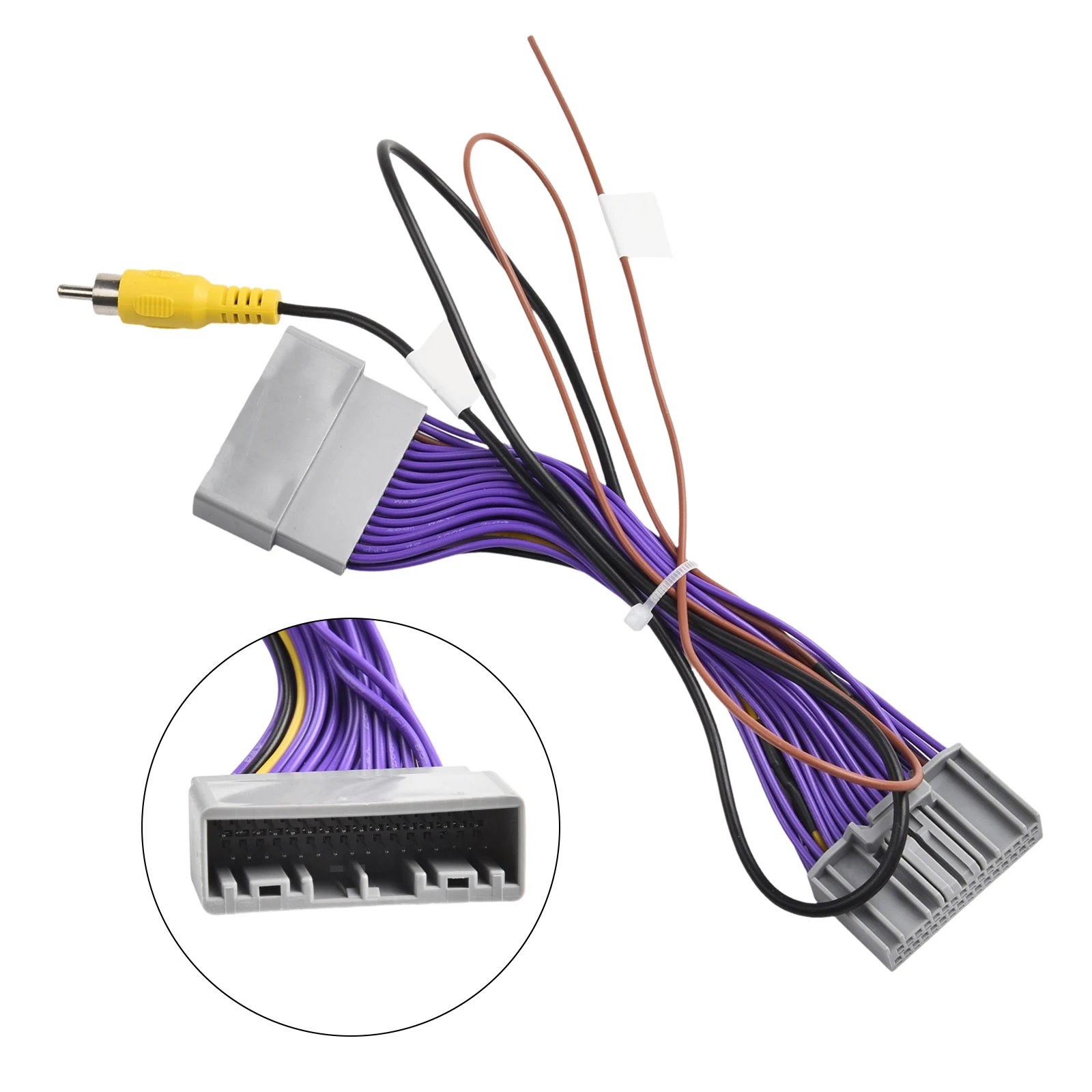 Car Video Cable Black Video Converter Cable ABS Material Easy Installation Non-Deformed Practical And Reliable