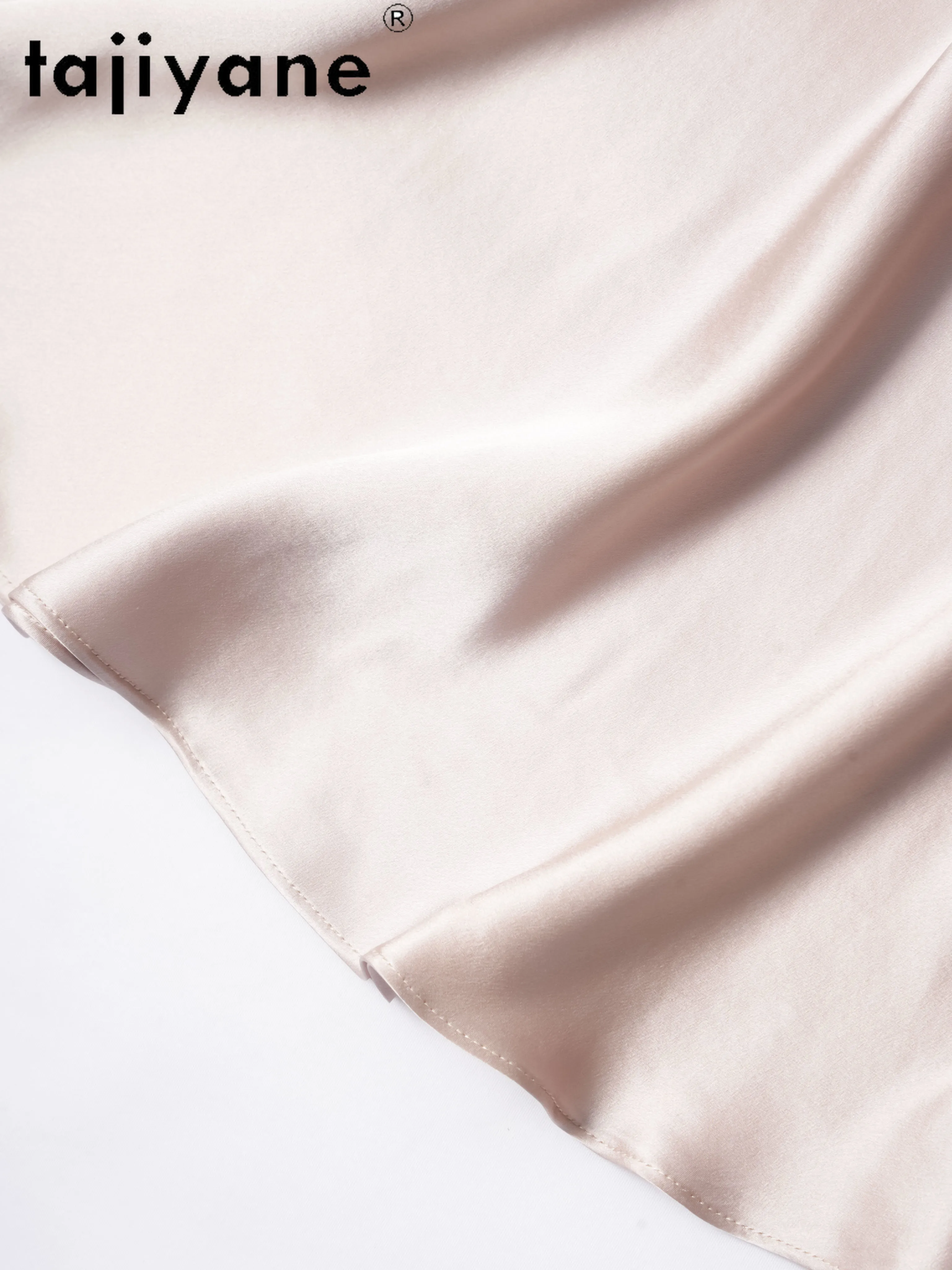 Tajiyane 100% moerbeizijde High-end 45 graden diagonaal gesneden V-hals zijdesatijn Slim Fit en afslankende damesjurk Ж Diego Diego Diego