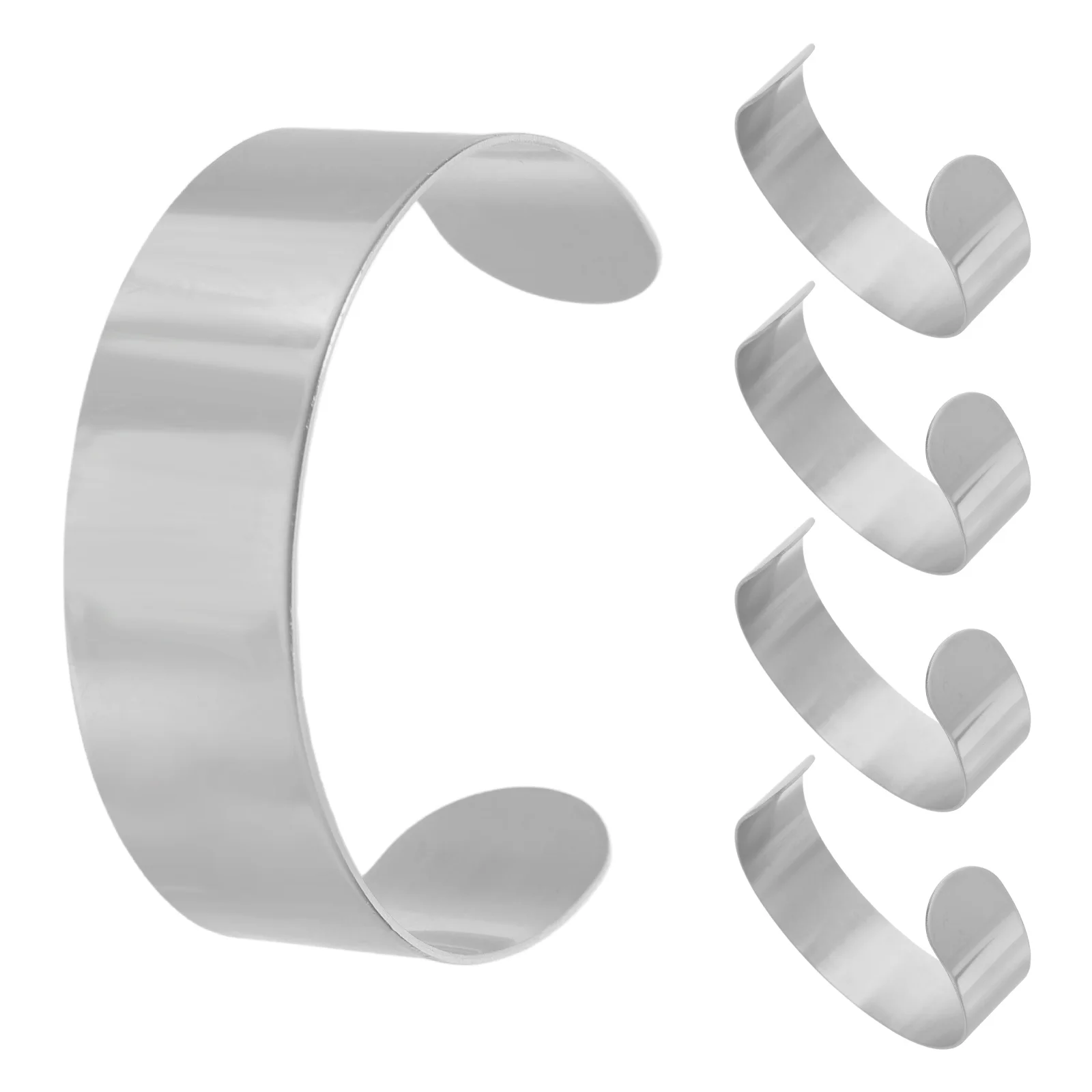 

5Pcs Stainless Steel Inner Core Bracelet Blanks Open Cuff Bangle Women Engraving Diy Jewelry Kits Metal Accessories