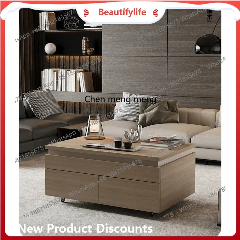 

Журнальный столик A50, съемный итальянский минималистичный чайный столик из орехового дерева, высококачественный чайный столик для небольшой квартиры, изготовление на заказ