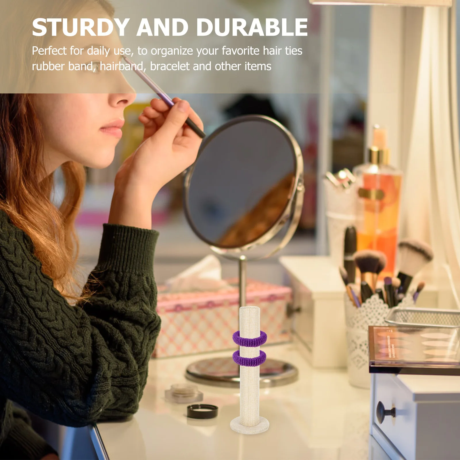 

1Pcs Hair Tie Stand Elegant Rubber Band Organizer Compact Hair Accessories Holder for Home Display and Storage Hairband Holder