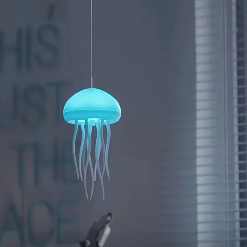 Creative Home Lighting Dynamic Voice Control Jellyfish Lamp Color Changing Atmosphere Romantic Rechargeable Ambient Night Light