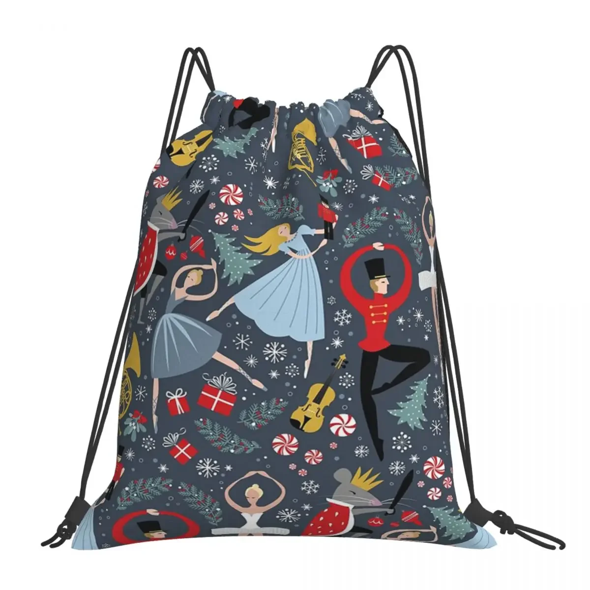 

Clara's Nutcracker Ballet Repeat By Robin Pickens Backpacks Drawstring Bags Drawstring Bundle Pocket Storage Bag BookBag