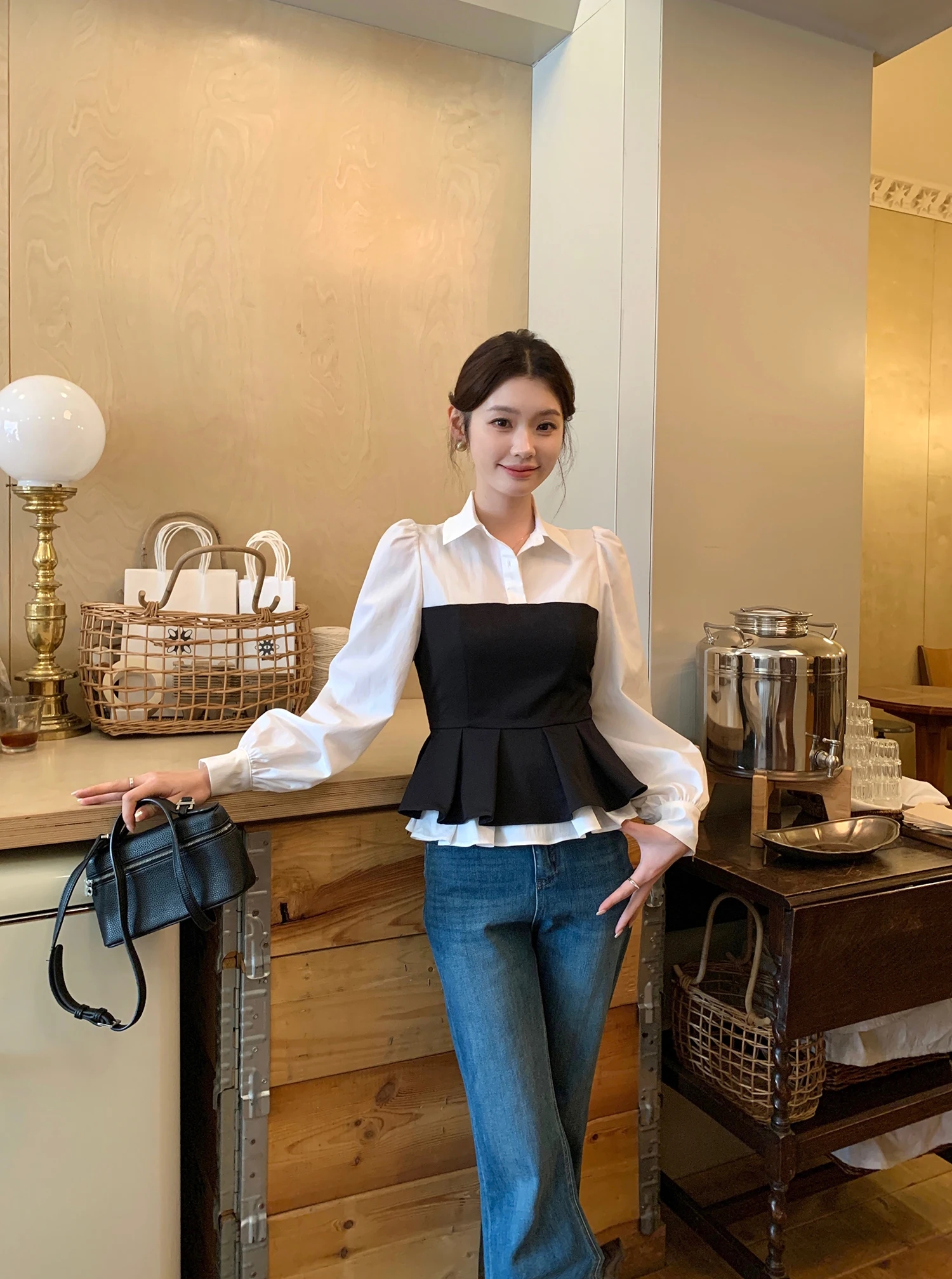 

Syeee High nce Sister Sle ort Color Blo Women's irt Autumn Floral Waist Cinching Slimming Versatile You...