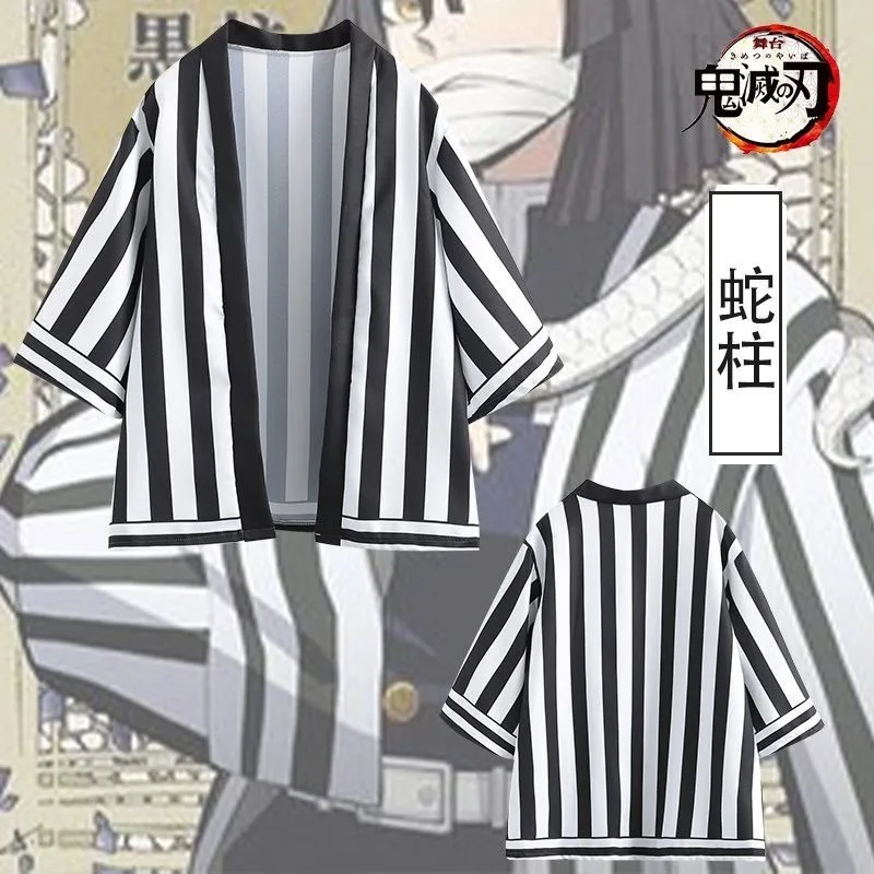 Demon Slayer Kimetsu no Yaiba 3D Printing Kimono Haori Yukata Anime  Zenitsu Tanjir Cosplay Casual Cooling Streetwear Cloak Gift