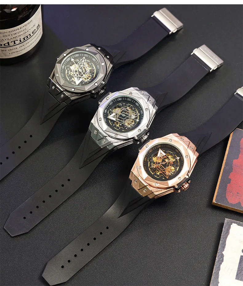 !!New Men's Automatic Mechanical Watch with Luminous Function Customized Trendy Branded Wristwatch254