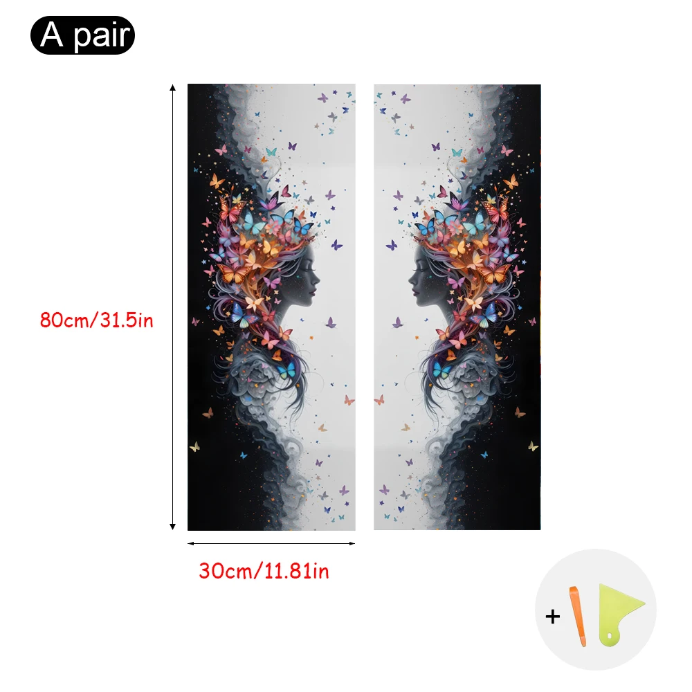 Broken Cocoon and Butterfly Pattern Car AB Column Decal Modification, Leaving No Trace, Self-Adhesive, Easy to Install view 6