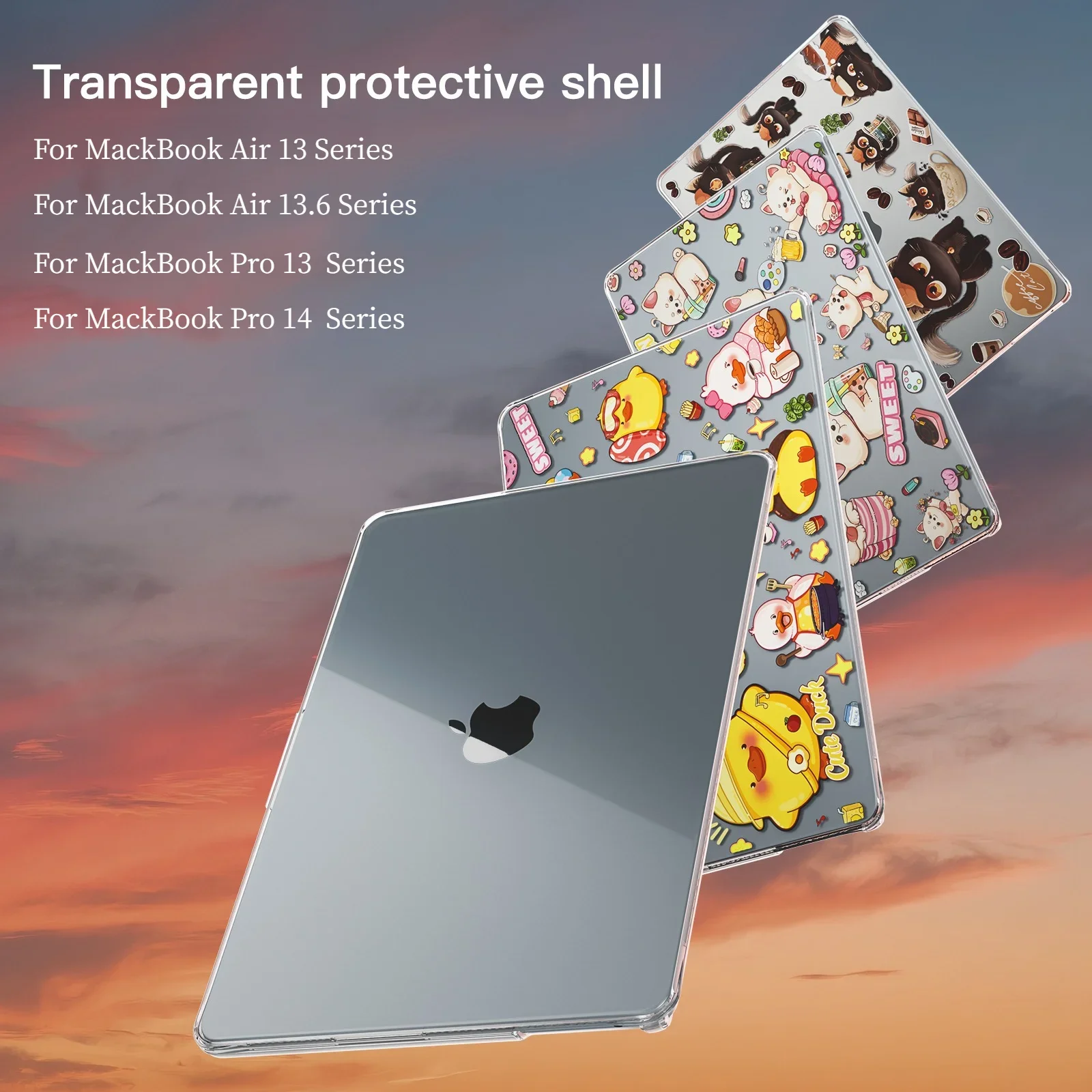 

TPU Case for MacBook Air 13.6/13 pro14/13 with Fun Pattern,Ultra-Slim Lightweight Protective Shell with Anti-Yellowing,Scratch