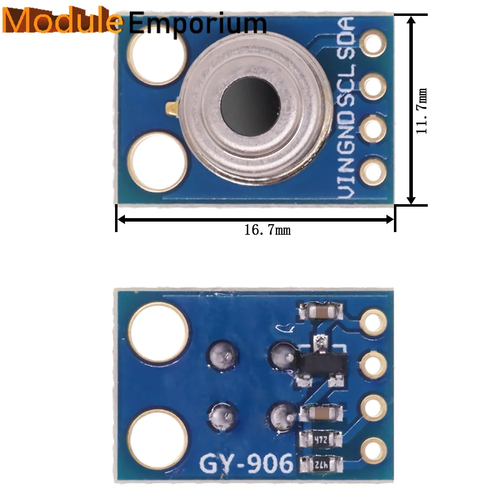 Imagem -06 - Módulo Sensor de Temperatura Contactless para Interface Arduino Iic Sensor ir Compatível Gy-906 Mlx90614esf Novo