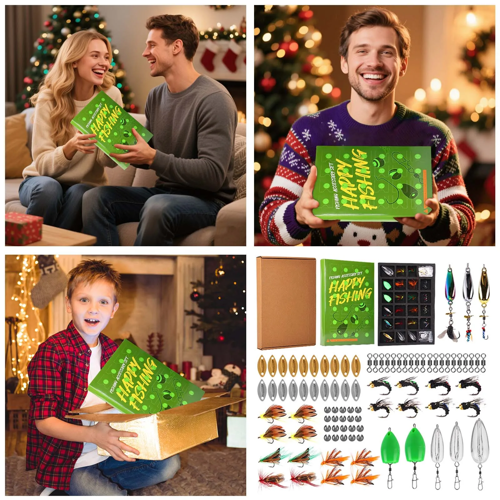 يختتم الموقت بصوت عال 2025 الصيد تقويم القدوم للرجال الكبار الصيادين المراهقين الأطفال عيد الميلاد التقويم 24 قطعة هدية Wg1600 #2