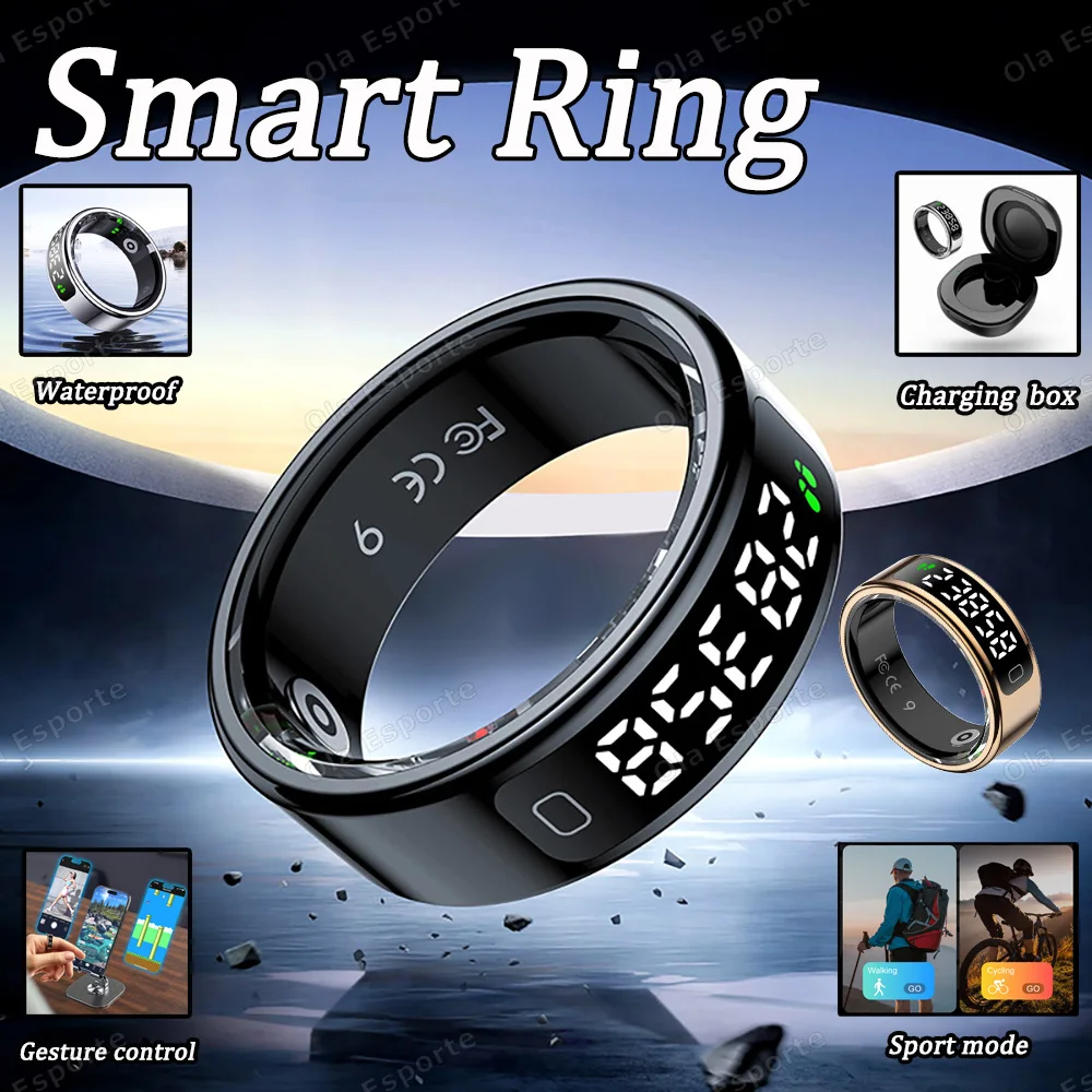 

Новое умное кольцо R11, мужской экран, зарядное устройство, контроль жестов, мониторинг здоровья, 5 атм, водонепроницаемый smartring для Andriod IOS