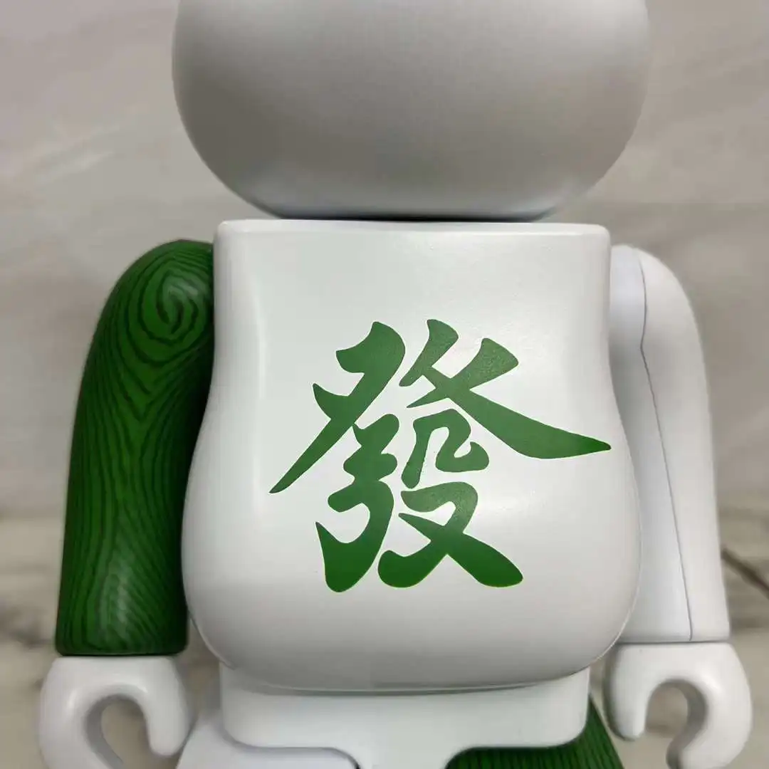 Bearbrick-Xadrez Chinês e Cultura de Cartas, 400%, Mahjong, Fortuna, Altura de 28cm, Presente de Coleção, Figura