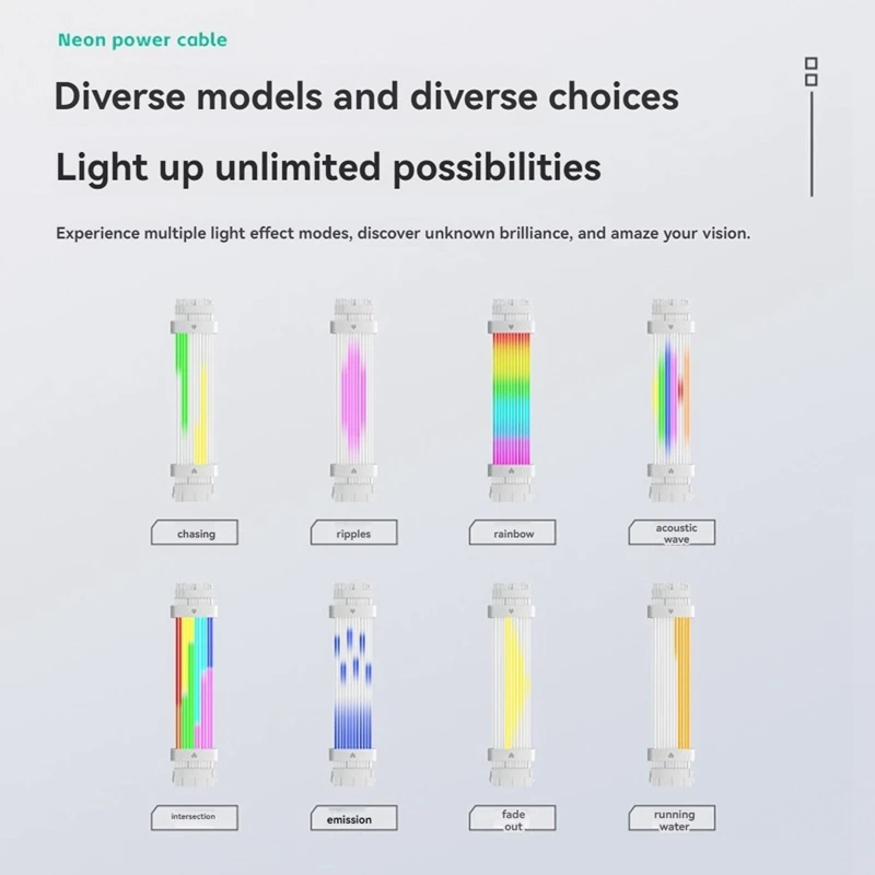 16Pin ARGB Graphics Card Power Supply Cable RGB Power Extension Cable RGB PSU Cable For 30XX 40XX Graphics Cards