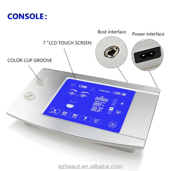 Ezbeaut Private Mold Touch Screen Smart Eye Brow Lip Rotary Pen MTS System Tattoo Permanent Makeup Machine With Box Packing