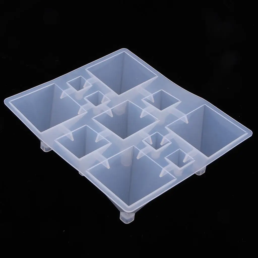 5 Size Silicone Pyramid Shaped Cabochon Crystal Gem Pendants Resin